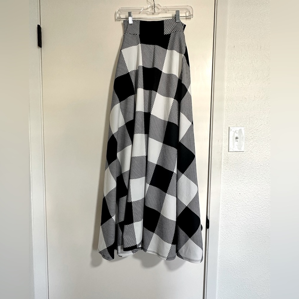 Buffalo plaid maxi skirt